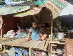 Mak Oyong Korban Angin Puting Beliung Tinggal Di Gubuk Beralaskan Terpal