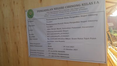 Nah Loh! PN Cibinong Akui Proyek Rumdinnya Belum Kantongi IMB, Pol PP Janji Bakal Kelokasi