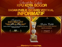 KPU Kota Bogor Kembali Raih Penghargaan Ini dari KI Jabar