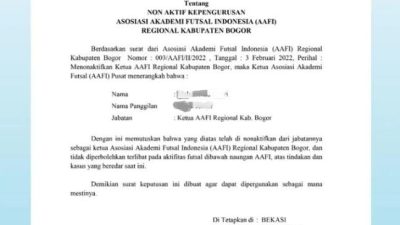 Ketua AAFI Kabupaten Bogor Dinonaktifkan Lantaran Diduga Lakukan Pencabulan