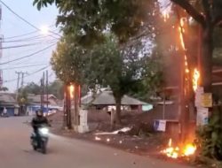 Kabel PLN dan Optik Terbakar di Cikeas Udik, Diduga Akibat Korsleting Listrik