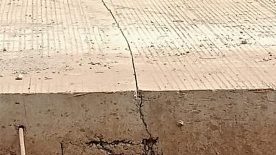 Gawat! Belum Difungsikan Tapi Beton Jalan Karanggan-Gunung Putri Sudah Patah
