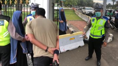 Polantas Amankan Wanita Bercadar Yang Nekat Todong Paspampres Pakai Senpi di Istana Presiden