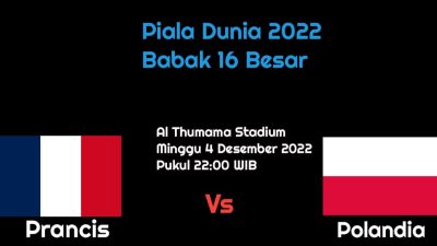 Prediksi Prancis vs Polandia di Babak 16 Besar Piala Dunia 2022