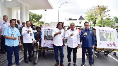 Edy Rahmayadi Lepas 150 Becak Motor untuk Sosialisasikan HPN 2023 Sumut