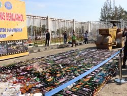 Polres Bogor Musnahkan Ribuan Miras dan Ratusan Knalpot Brong Hasil Cipkon Ramadhan