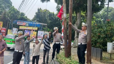 Satlantas Polresta Bogor Kota Inventarisasi Utilitas, Kabel dan Tiang Berbahaya di Jalan Raya