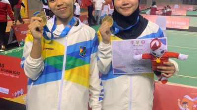 Keren! Dua Atlet Bulutangkis Putri Asal SMAN 1 Leuwisadeng Sabet Medali Emas di Ajang Popnas 2023 Sumatera Selatan