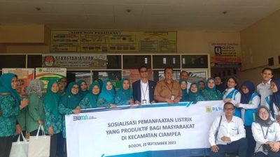 PLN UP3 Bogor Sosialisasikan Penggunaan Listrik Produktif ke Ibu-ibu di Ciampea