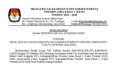 Pansel Umumkan 10 Besar Calon Anggota KPU Kabupaten Bogor, Ini Nama-namanya