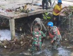 Antisipasi Bencana Banjir dan Longsor, Koramil Gunung Putri Gotong Royong Bersihkan Saluran Air