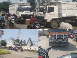 Geram, Warga Gunungsindur Stop Tronton yang Langgar Jam Operasional 