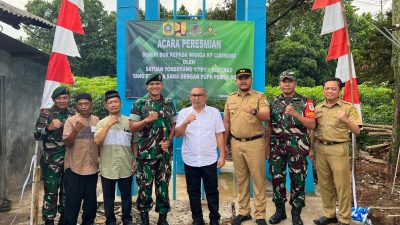 Danyonbekang 1/TBY/1 Kostrad Resmikan Sumur Bor untuk Ketersediaan Air Bersih di Kelurahan Cibinong