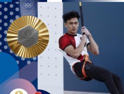 Veddriq Leonardo Sabet Emas Olimpiade Panjat Tebing Harumkan Merah Putih