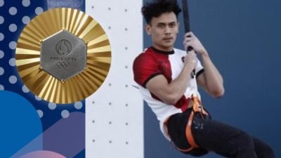 Veddriq Leonardo Sabet Emas Olimpiade Panjat Tebing Harumkan Merah Putih