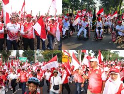 Asmawa Tosepu Pimpin Langsung Ribuan Peserta Kirab Bendera Merah Putih