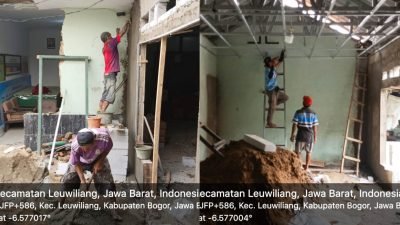 Sambut HUT Ke-79 RI, Kodim 0621 Kabupaten Bogor Perbaiki Rumah 2 Veteran dan 1 Kantor Koramil