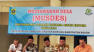 Musdes Verifikasi dan Validasi data sasaran P3KE di Desa Semplak Barat Dukung Kemiskinan Eksteam Nol Persen di 2024