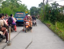 Belum Genap Sehari Selesai Pengecoran, Jalan Abdul Fatah Ciampea Sudah Dilintasi Warga