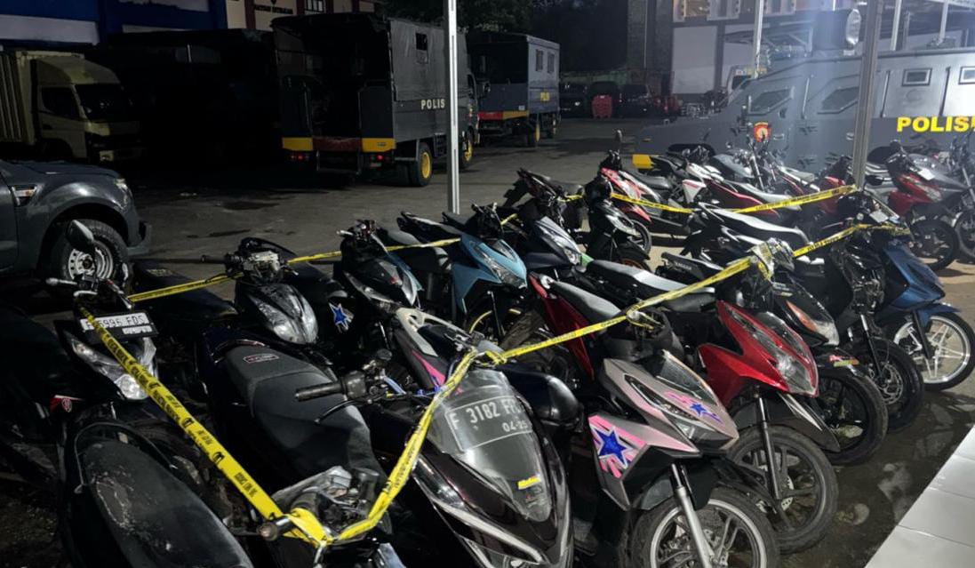 Polisi Berhasil Sita 15 Motor Bodong saat Razia Balap Liar di Jalan Alternatif Sentul