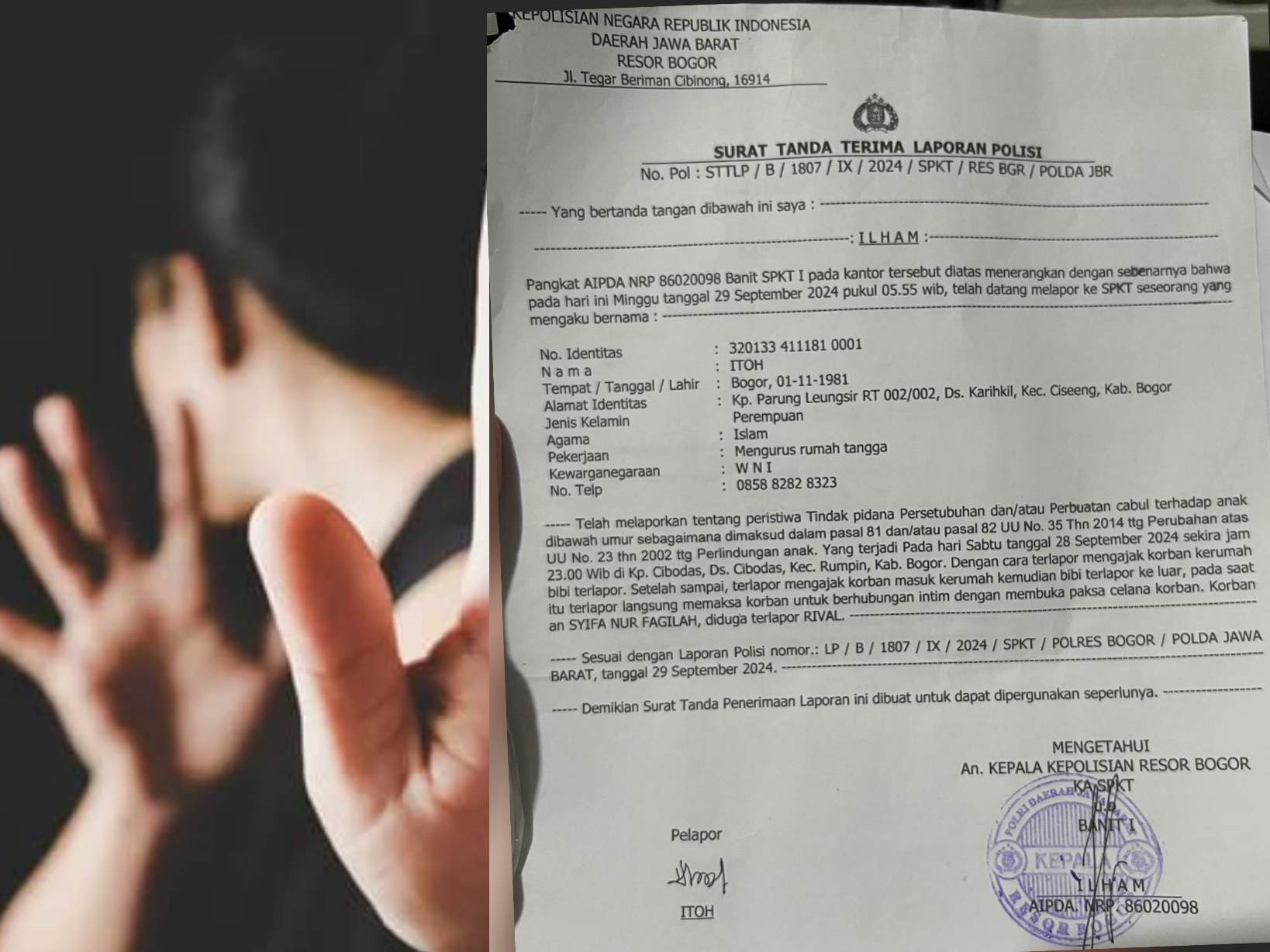 Laporan Remaja Asal Ciseeng yang Dilecehkan Mandek, Orang Tua Korban Minta Keadilan
