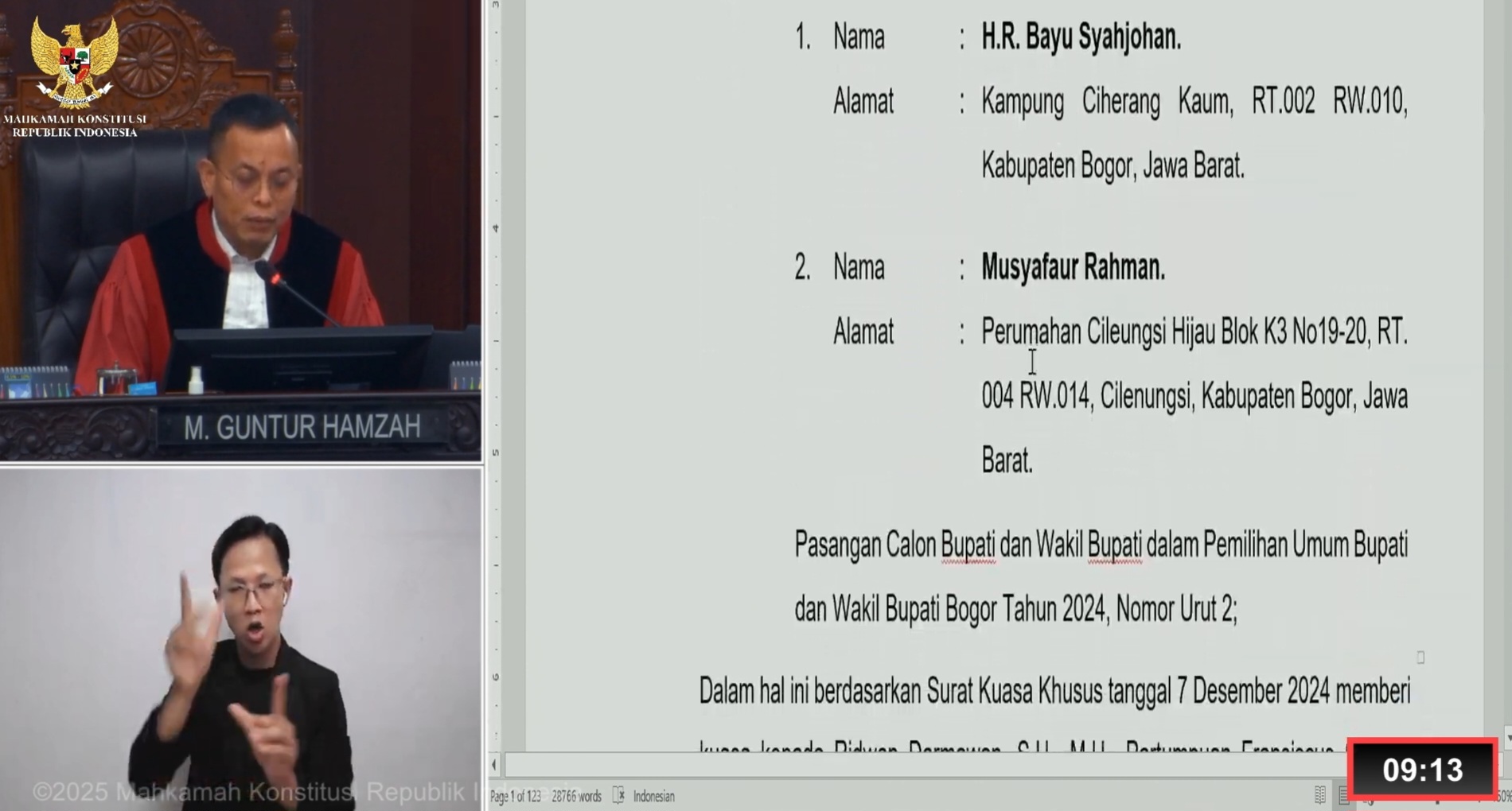 Tidak Memiliki Kedudukan Hukum, MK Tolak Permohonan Musyafaur Rahman Soal Sengketa Pilkada Kabupaten Bogor