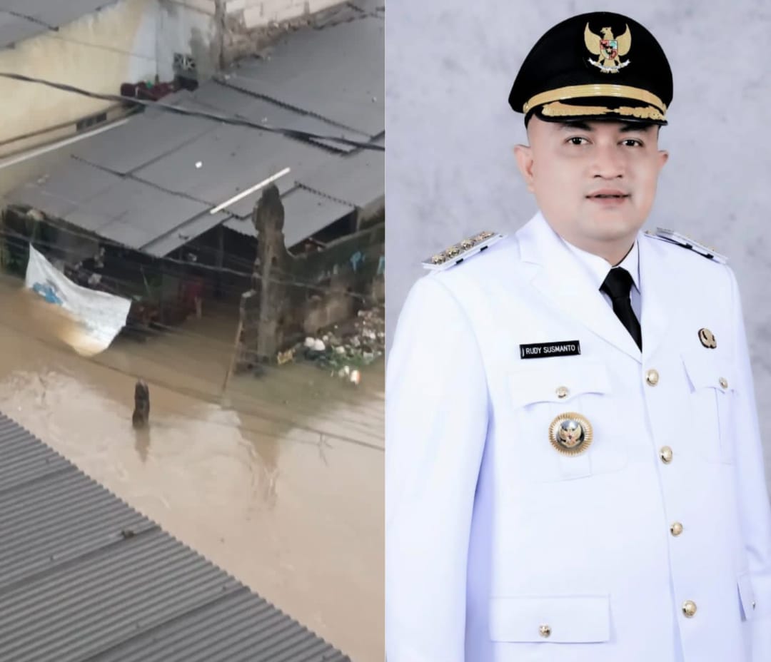 Rogoh Kocek Pribadi, Bupati Rudy Susmanto Berikan Bantuan Uang Tunai untuk Tangani Banjir di Desa Rawa Panjang