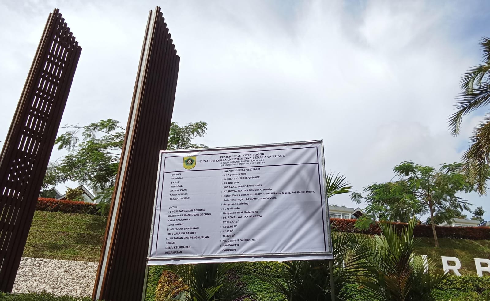 Papan Proyek Royal Urban Resort di Caringin Bertuliskan Pemerintah Kota Bogor, Ada Apa?