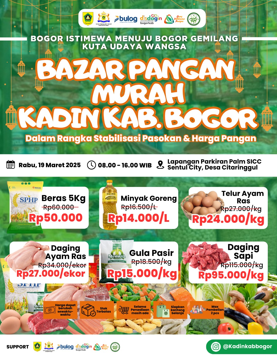 Terobosan Kadin Kabupaten Bogor Bantu Pemerintah Tekan Inflasi, Gelar Bazar Ramadhan di Babakan Madang