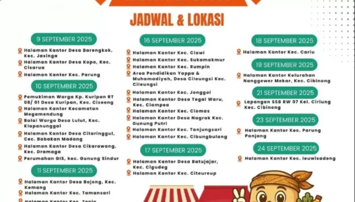 Pemkab Bogor Kembali Gelar Gerakan Pangan Murah Mulai Tanggal 9-24 September 2025, Cek Disini