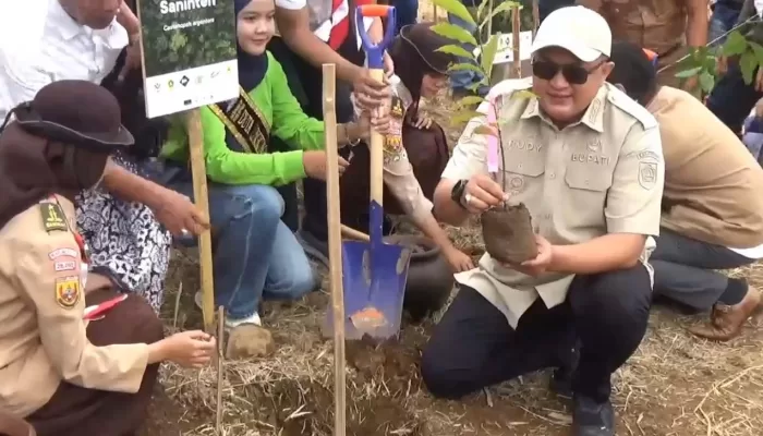 Lakukan Penanaman Pohon Bersama Kementerian LH, Bupati Rudy Minta Komitmen Seluruh Pelaku Usaha untuk Menjaga Alam