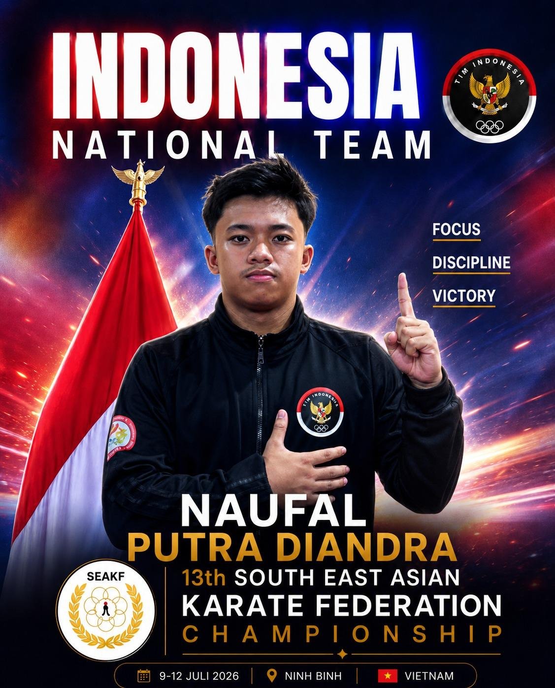 Naufal Putra Diandra Perkuat Timnas Karate Indonesia Ikuti Ajang SEAKF 2026