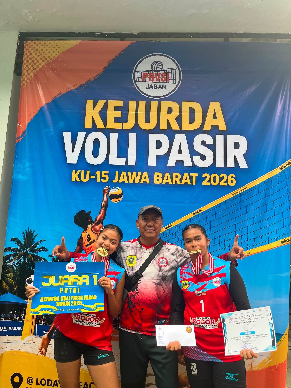 Tim Voli Pasir PPOPM Kabupaten Bogor Sabet Juara Kejurda Jabar KU 15