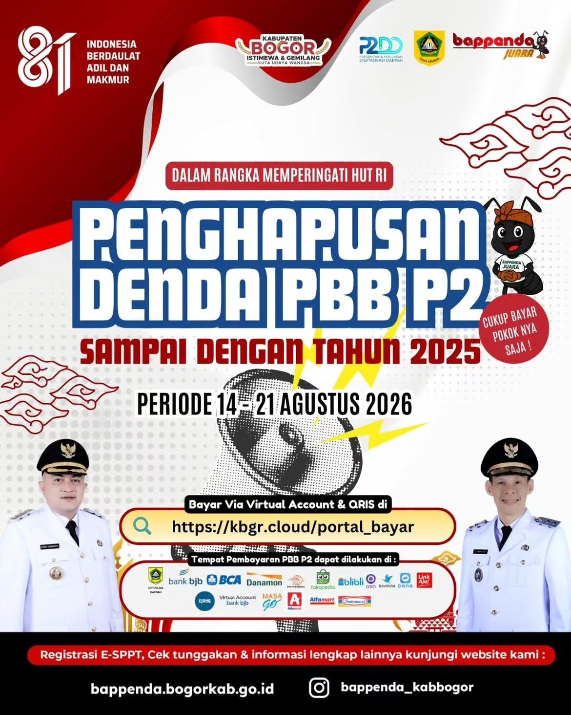 Kado Kemerdekaan, Bupati Rudy Susmanto Hapus Denda PBB-P2 hingga Tahun Pajak 2025